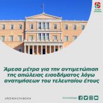 Άμεσα μέτρα για την αντιμετώπιση της απώλειας εισοδήματος λόγω ανατιμήσεων του τελευταίου έτους